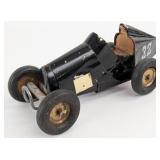 Vintage Folk Art Coffee / Tobacco Tin Wooden Racer