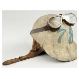 Early Cromwell Automobile Racing Helmet No.78 w/ G