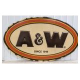 Nearly 9ft A&W Root Beer Embossed Lexan Sign
