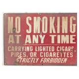 Vintage SSP "No Smoking At Any Time" Sign