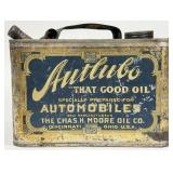 Early Autlubo Moore Oil Co. Gallon Automobile Moto