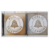2) Vintage 18in DSP Bell Public Telephone Flange A