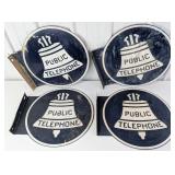 4) Vintage 20in DST Bell Public Telephone Flange A