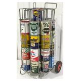Vintage Gas Station Motor Oil Can Rolling Service