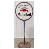 Vintage DSP Mobiloil Gargoyle Lollipop Curb Sign w