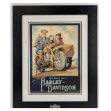 Framed Harley-Davidson Motorcycle Dealership "The