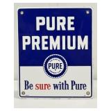 Vintage SSP Pure Oil Pure Premium Gas Pump Plate A