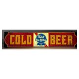 Vintage Pabst Blue Ribbon Cold Beer Lighted Advert
