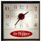 Vintage Dr. Pepper Lighted Advertising PAM Clock