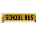 3-1/2ft Vintage School Bus Metal Topper Sign w/ Br