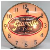 Vintage Grapette Soda Lighted PAM Clock