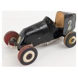 Vintage Folk Art Wooden Racer / Race Car Toy / Mad