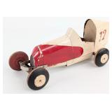Vintage Folk Art Wooden Racer / Race Car Toy / Mad