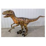 8ft Life Size Velociraptor Dinosaur Fiberglass Sta