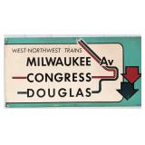 4ft Vintage DST Chicago CTA "L" Train Station Si