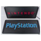 Lot Of 2 Video Game Store Lighted Signs / Nintendo