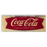 5-1/2ft Vintage SST Coca-Cola Fishtail Sled Sign /