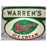 Vintage Breyers Ice Cream Embossed Lexan Lighted S