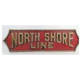 3ft Vintage North Shore Line Railroad Cast Metal S