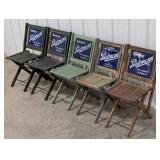 5) Early Piedmont Tobacco Chairs w/ DSP Signs
