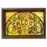 Vintage Saloon Lighted Stained Glass Sign
