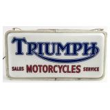 Scarce 2ft Vintage 2-Sided Triumph Motorcycle Ligh