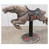 Cast Metal Carousel Horse w/ Coca-Cola Base