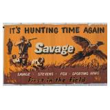 Rare Savage Fire Arms Corrugated Banner / Hunting