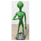 Life Size 5ft  Cast Metal Alien Drink Holder Statu