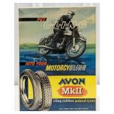 Vintage Avon MkII Motorcycle Tires Celluloid Easel