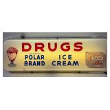 Vintage Polar Brand Ice Cream Lighted Advertising