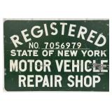 3ft Vintage DST New York Motor Vehicle Repair Shop