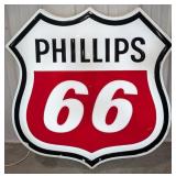 Large Phillips 66 Embossed Lighted Shield Gas Stat