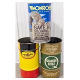 Lot Of 16 Gallon Oil Drums & More