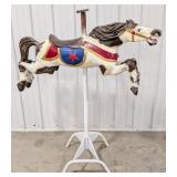 Custom Vintage Jumping Carousel Horse On Stand