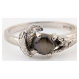 10K Gold Black Star Sapphire Ring