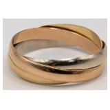 18K Tri-Colored Triple Band Ring