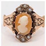 10K Gold Vintage Cameo Ring