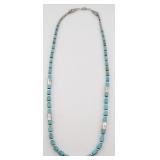 Vintage Navajo Sterling & Turquoise Beaded Necklac