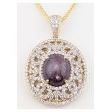 Sterling Gold Plate 24.71 cts Ruby & White Sapphir