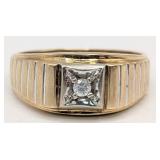 10K Mens Diamond Ring