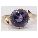 14K Amethyst Solitaire Ring