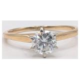 14K Gold Diamond Solitaire Ring
