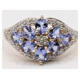 14K Gold Tanzanite & Diamond Ring