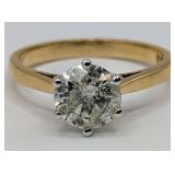18K Gold 1.5 Ct Diamond Solitaire Engagement Ring