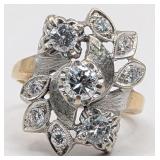 14K Gold Vintage Diamond Rong