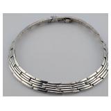 Vintage Sterling Mexico Link Collar Necklace