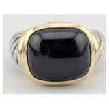 Vintage Sterling & 14K Gold David Yurman Onyx Ring