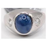 14K Gold 3.10 Carat Star Sapphire & .50 Carat Diam