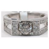 14K Gold Oscar Friedman Round Cut Diamond Ring